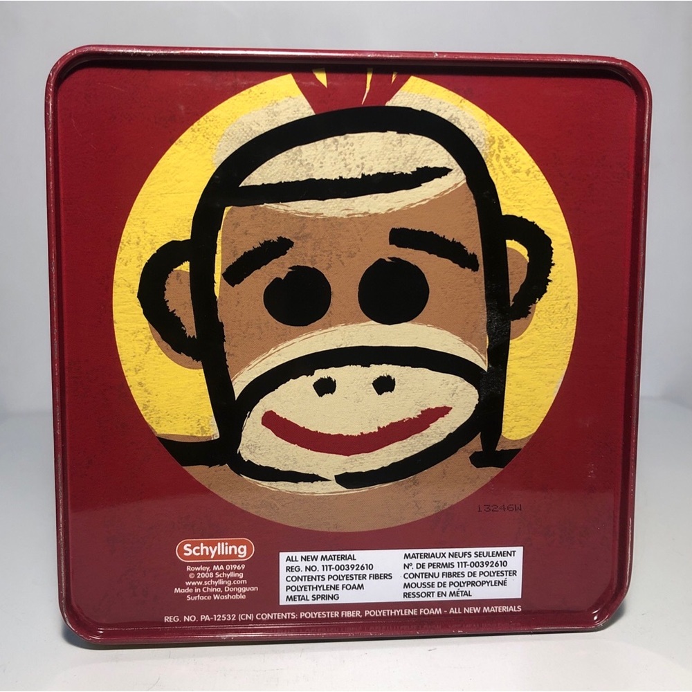 Sock Monkey Jack in the Box Schylling Windup Tin Toy Musical Plush - Picture 4 of 7